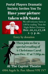 A Christmas Carol and pictures with Santa poster